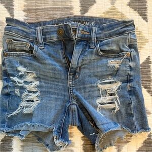 American Eagle Outfitters Ripped Blue Jean Shorts